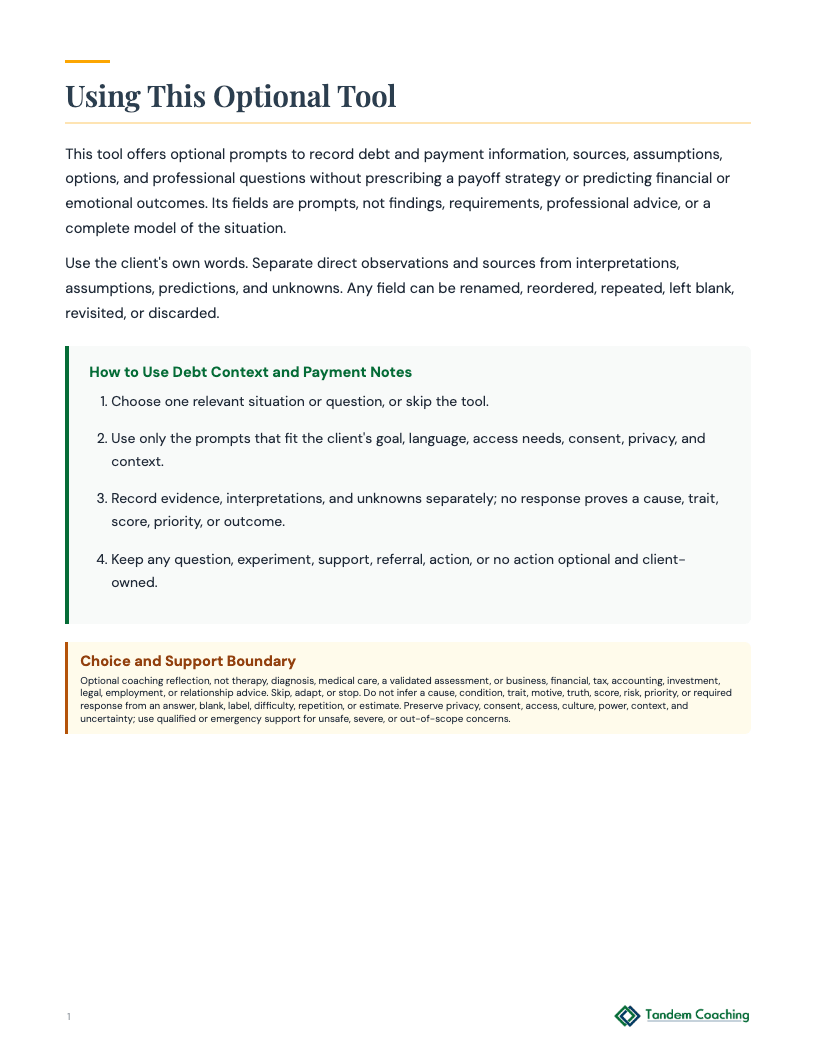 Debt Context and Payment Notes - preview