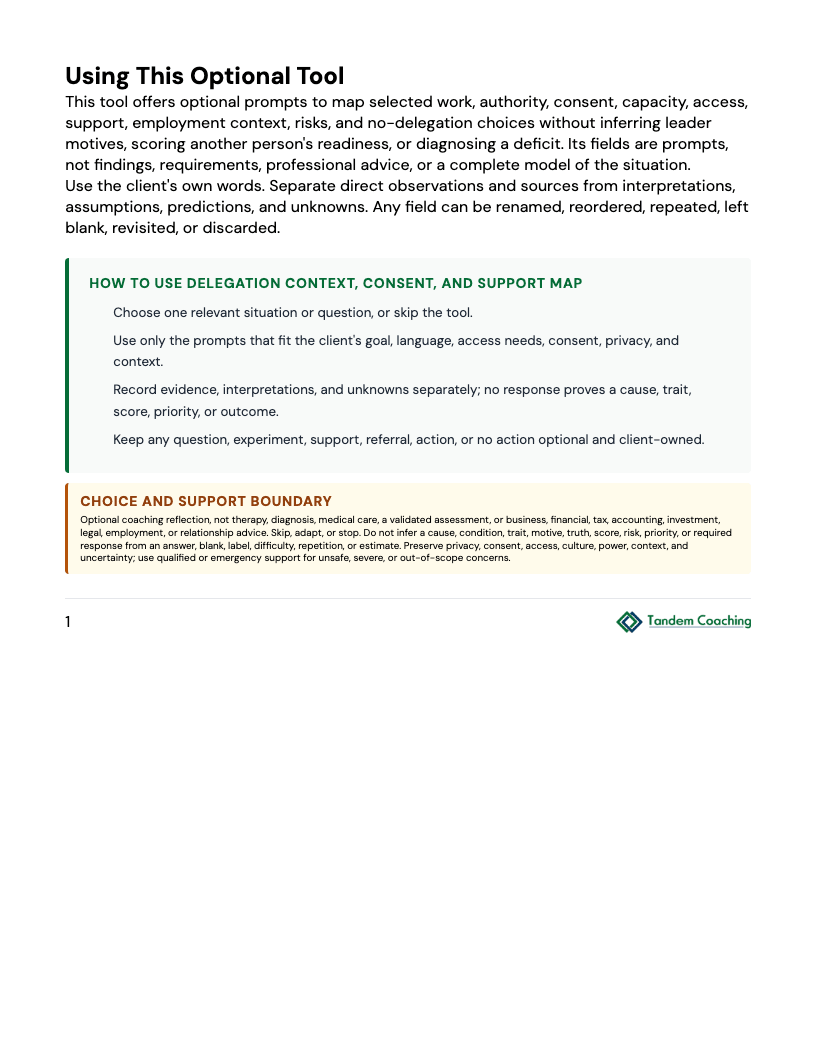 Delegation Context, Consent, and Support Map - preview