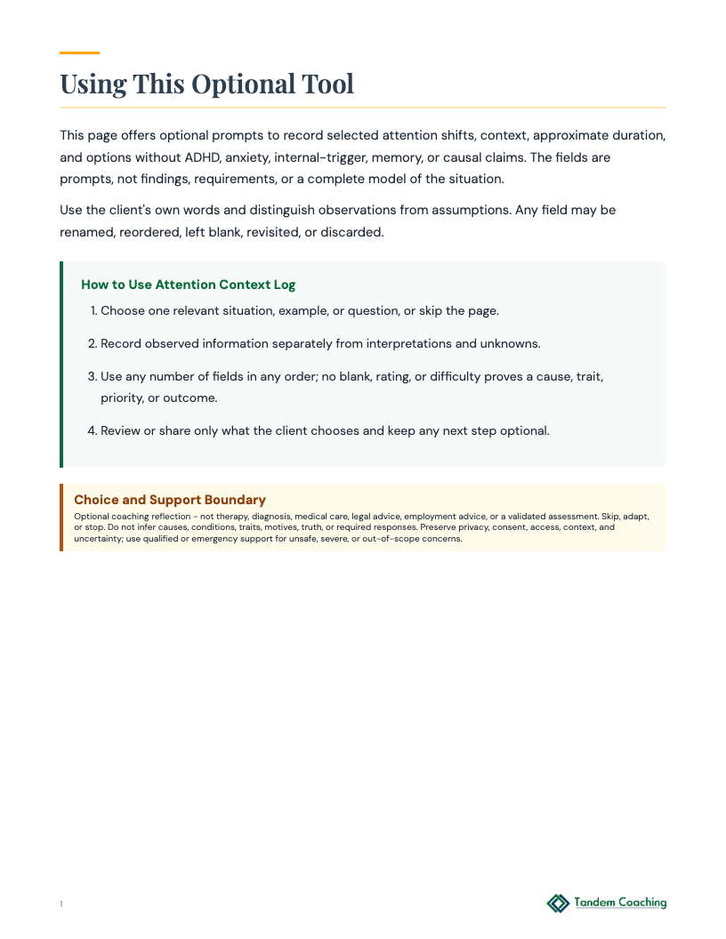 Attention Context Log - preview