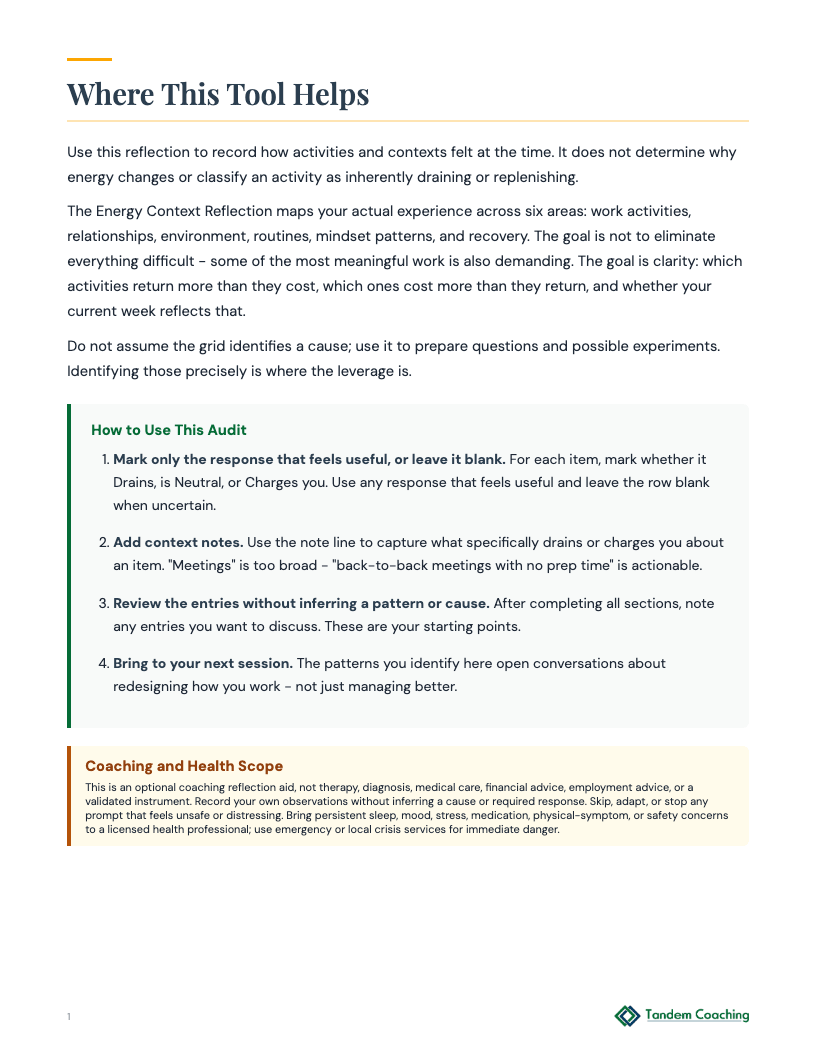 Energy Context Reflection - preview
