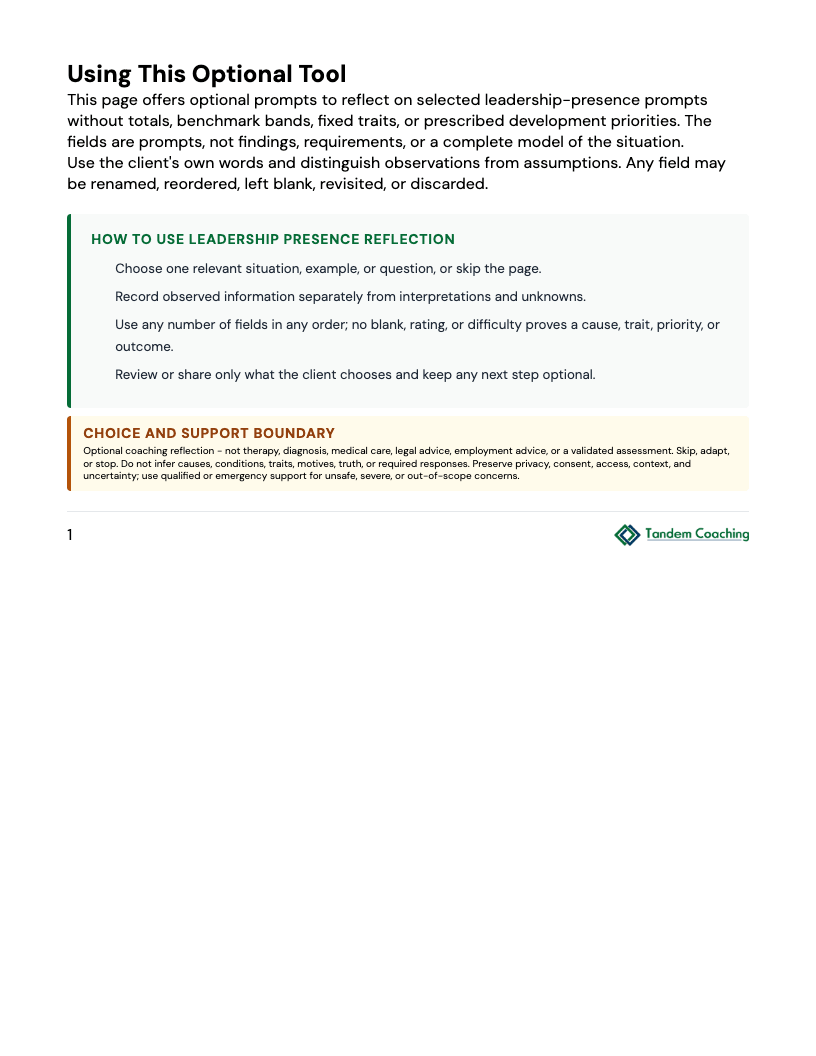 Leadership Presence Reflection - preview