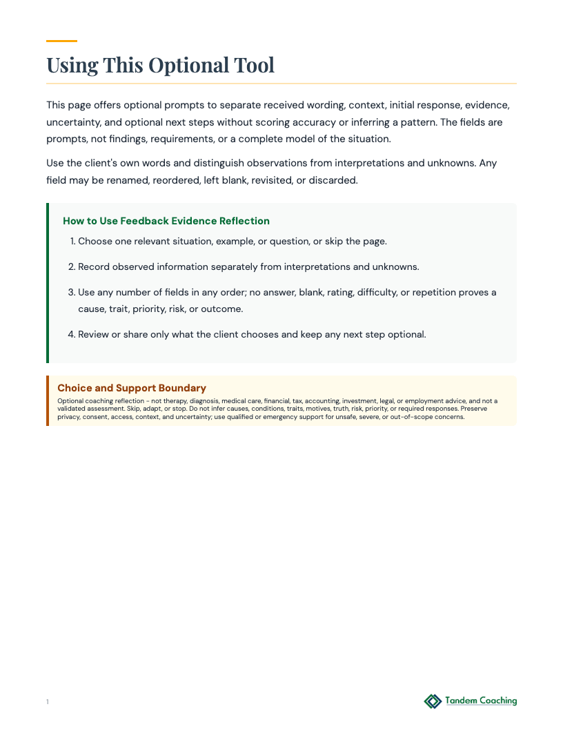 Feedback Evidence Reflection - preview