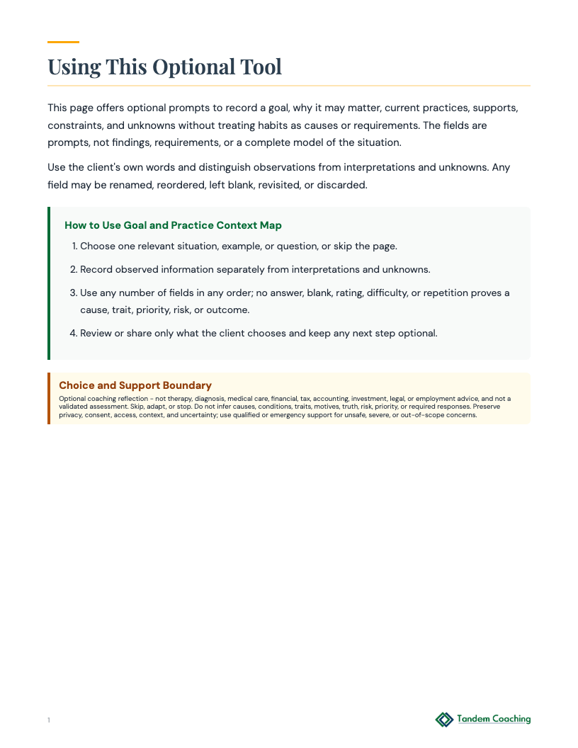 Goal and Practice Context Map - preview