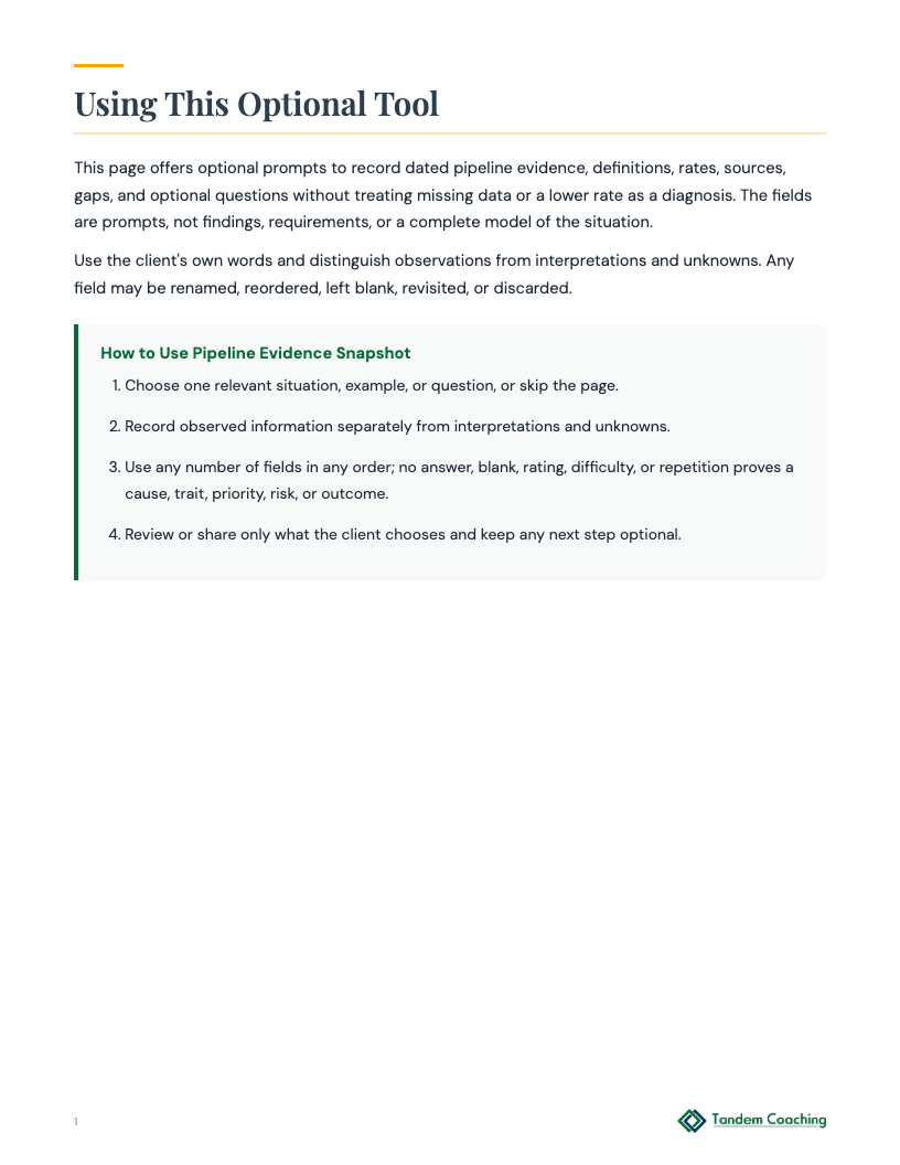 Pipeline Evidence Snapshot - preview