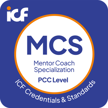 ICF Mentor Coach Specialization (MCS) credential badge, PCC level