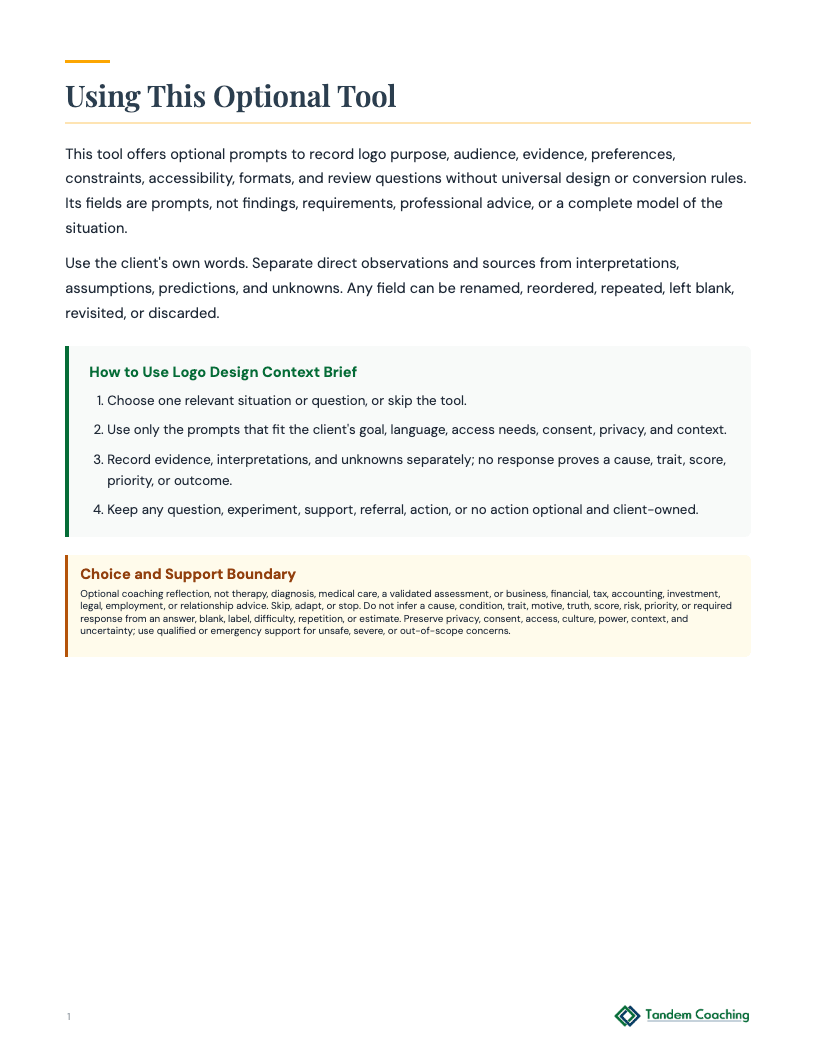 Logo Design Context Brief - preview