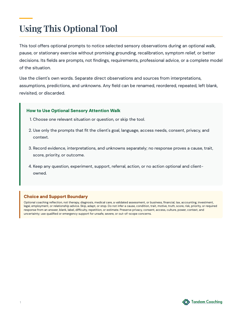 Optional Sensory Attention Walk - preview