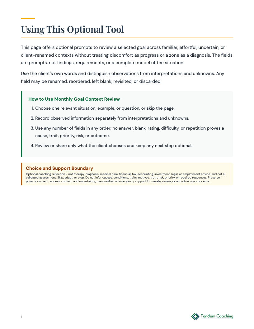 Monthly Goal Context Review - preview