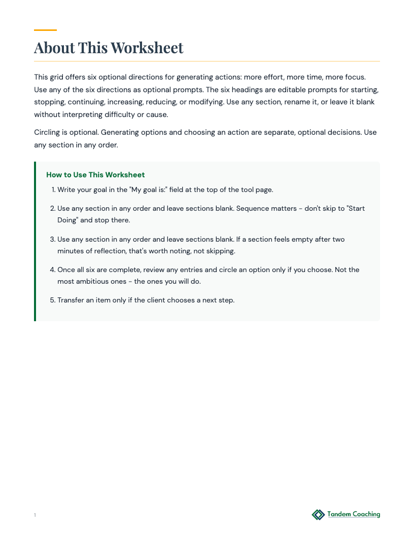 Six-Direction Action Options - preview