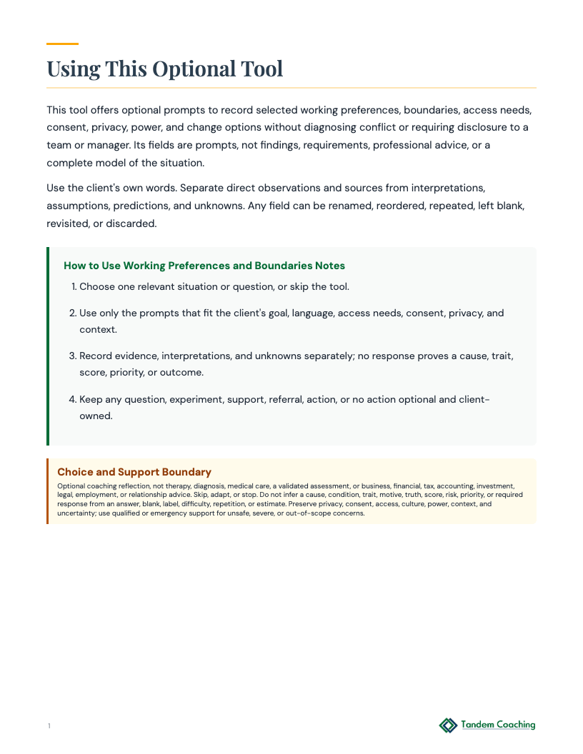 Working Preferences and Boundaries Notes - preview