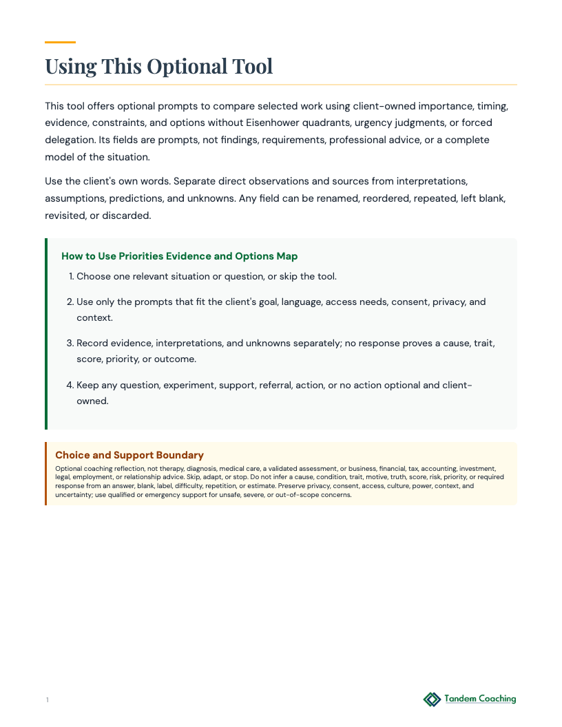 Priorities Evidence and Options Map - preview