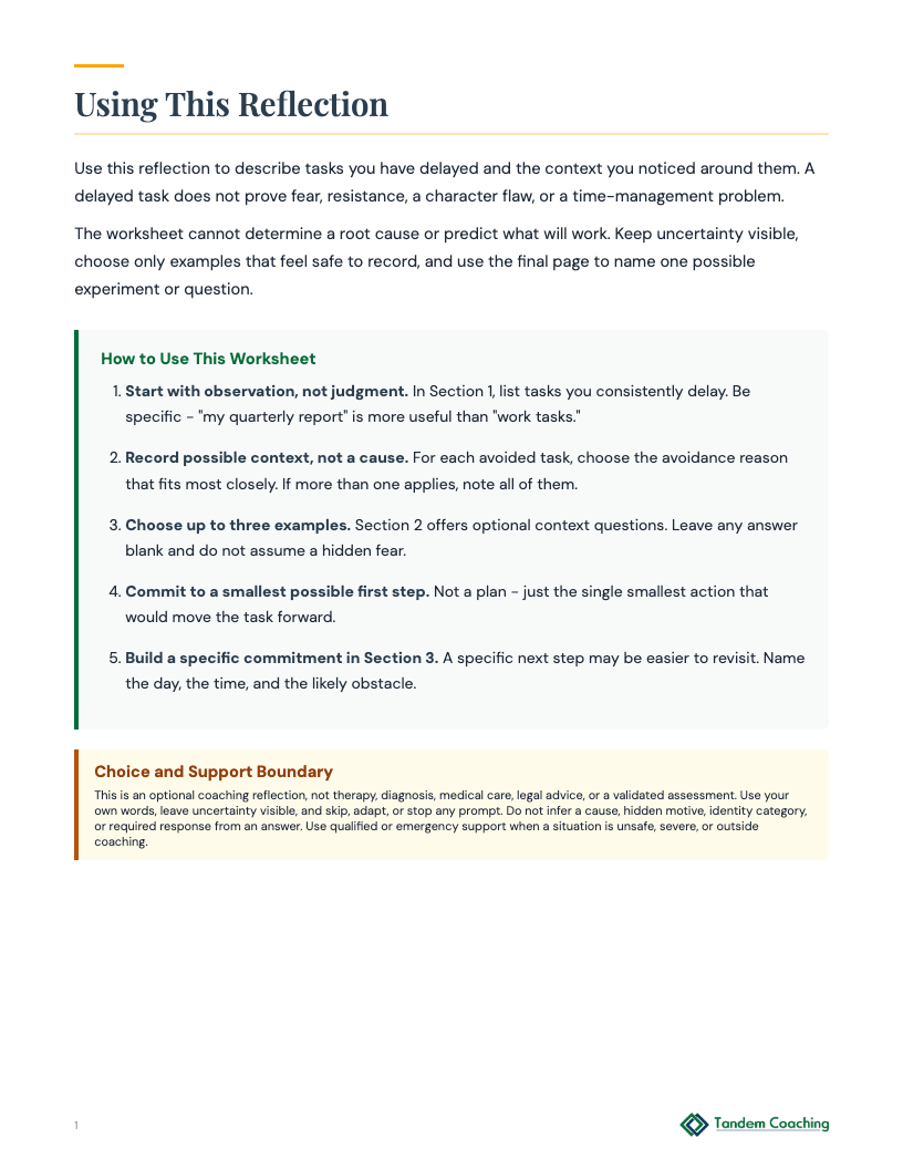 Task Avoidance Reflection - preview