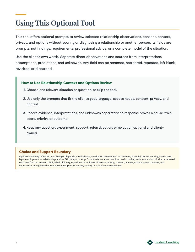 Relationship Context and Options Review - preview