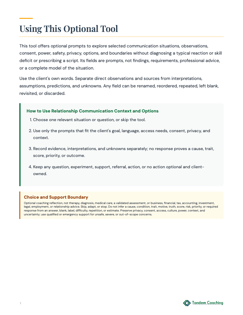 Relationship Communication Context and Options - preview