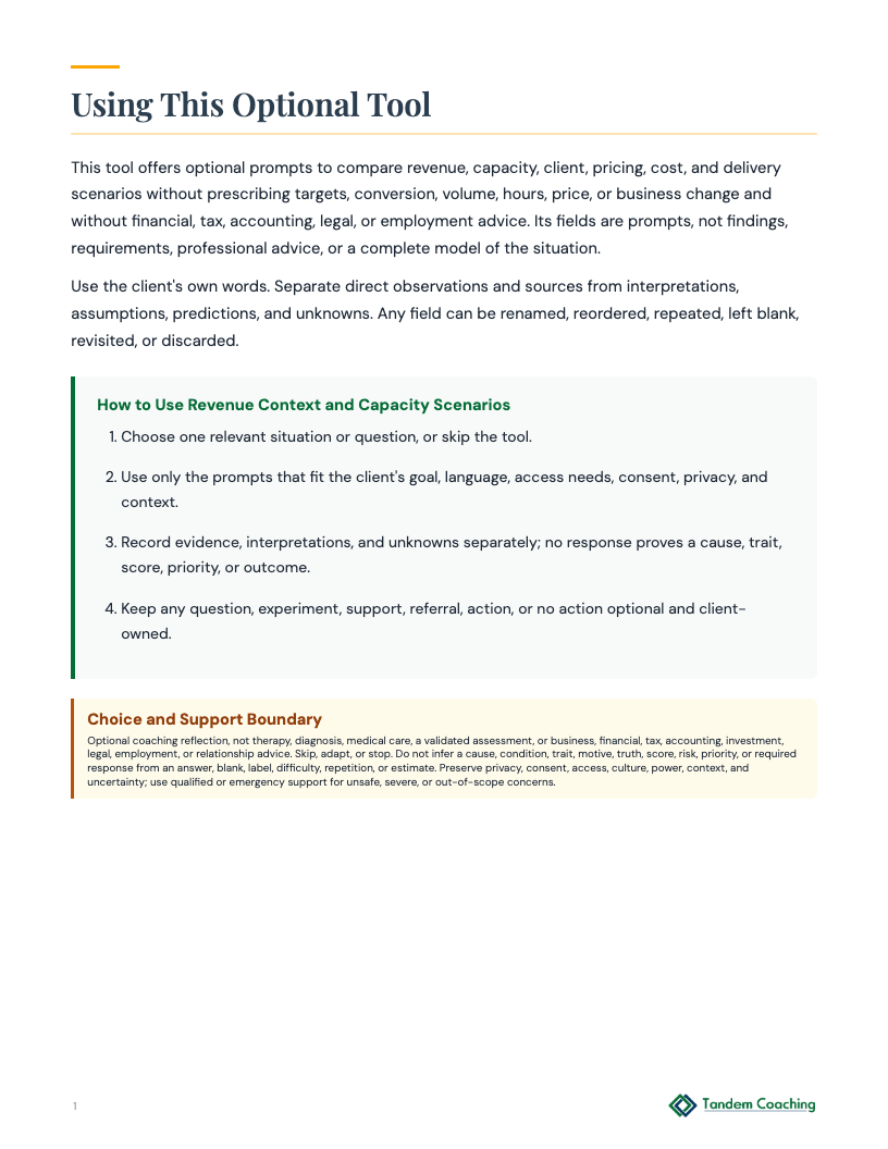 Revenue Context and Capacity Scenarios - preview