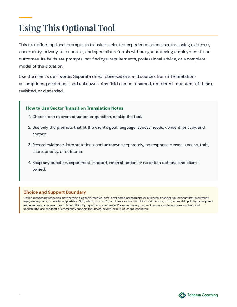 Sector Transition Translation Notes - preview