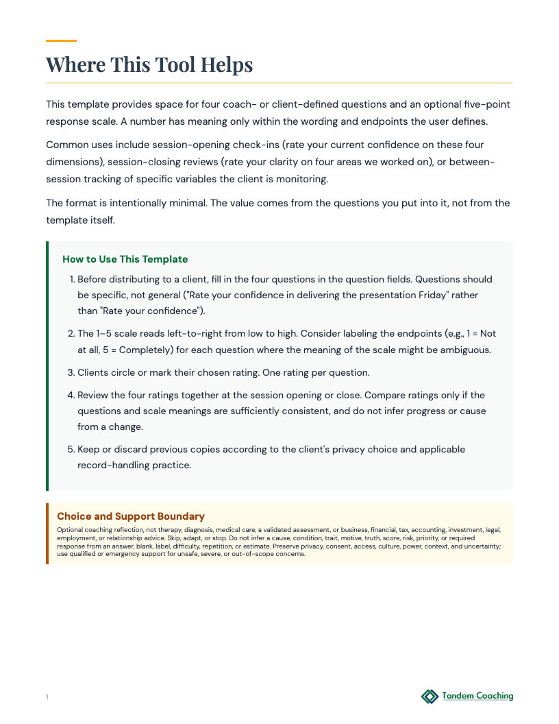 Session Rating Template - preview