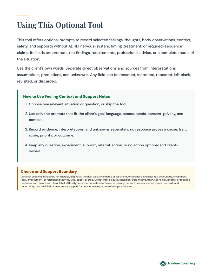 Feeling Context and Support Notes - preview