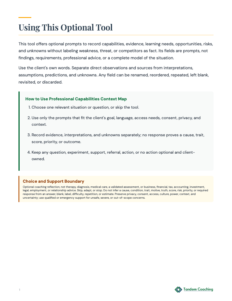 Professional Capabilities Context Map - preview