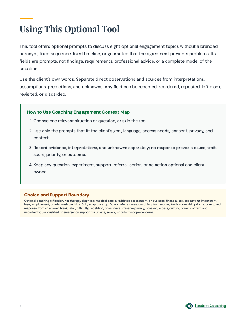 Coaching Engagement Context Map - preview