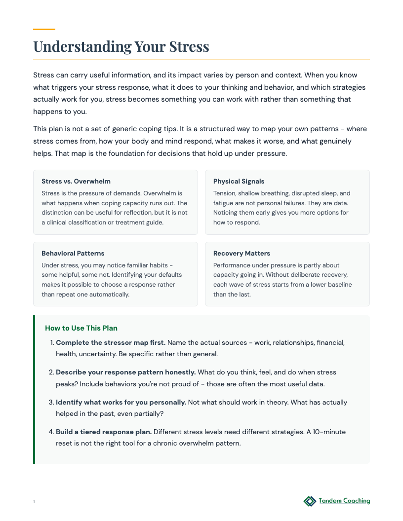 Stress Management Plan - preview