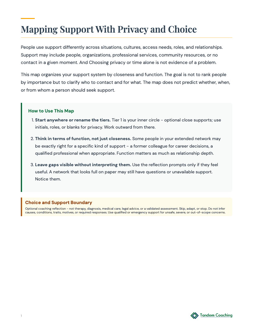 Support Network Planning Map - preview