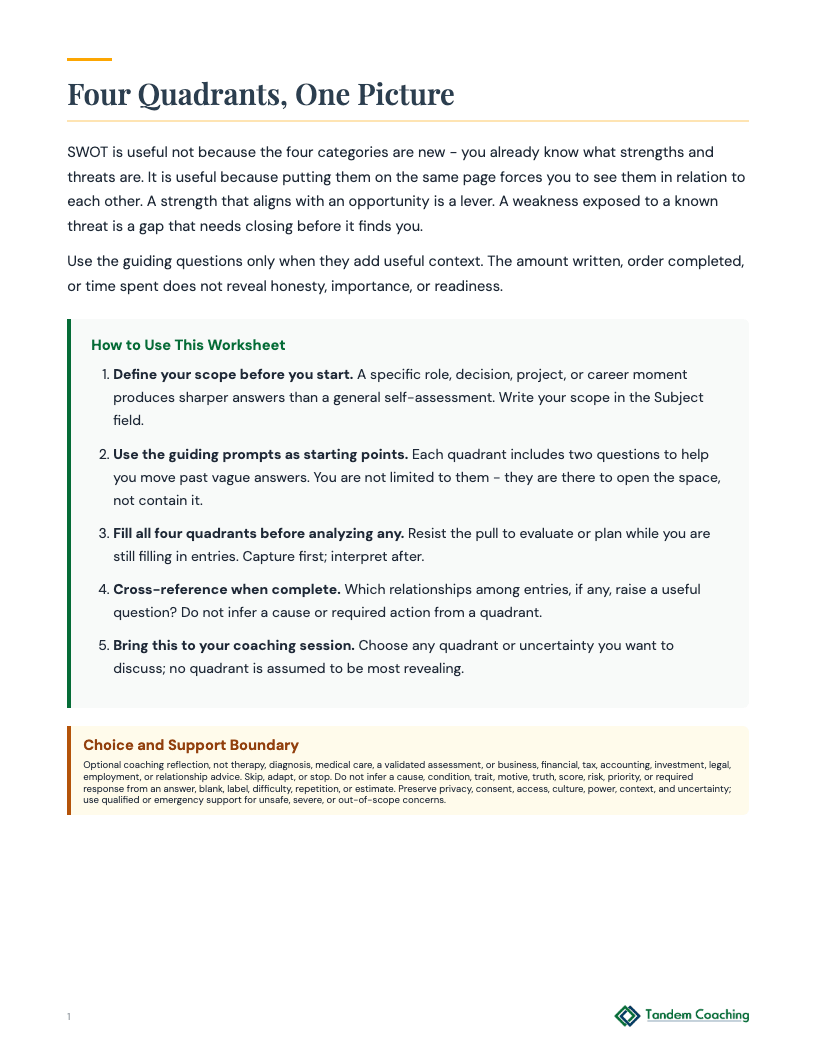 SWOT Analysis (Guided) - preview