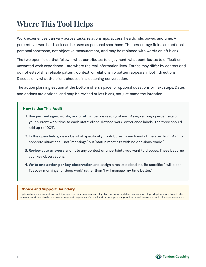 Work Experience Reflection - preview