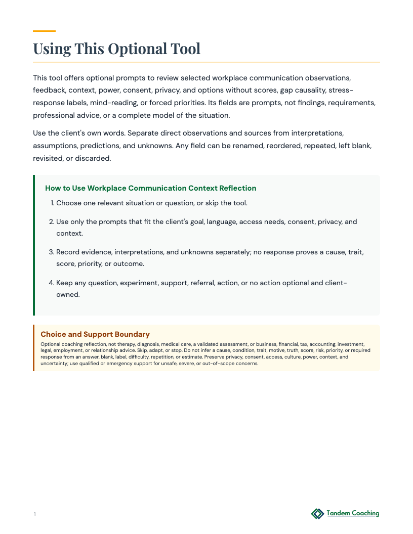 Workplace Communication Context Reflection - preview